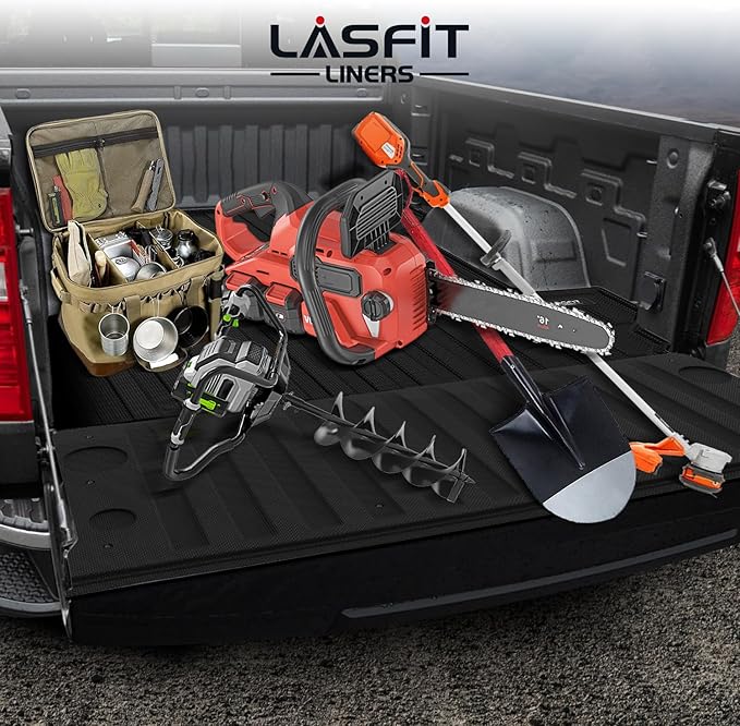 LASFIT Truck Tailgate Mat 2019-2026 for Chevrolet Chevy Silverado & GMC Sierra 1500 (Not Fit Multipro Tailgate), All Weather TPE Tailgate Protector Liner Replacement (Not Fit Drop-in Liners)