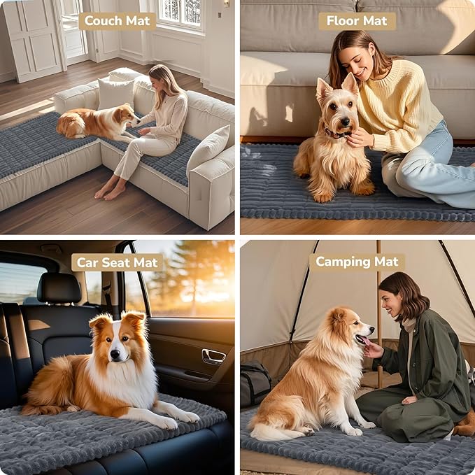 Non Slip Fuzzy Pet Couch Covers for Dog, Washable Couch Cushion Covers for Dogs