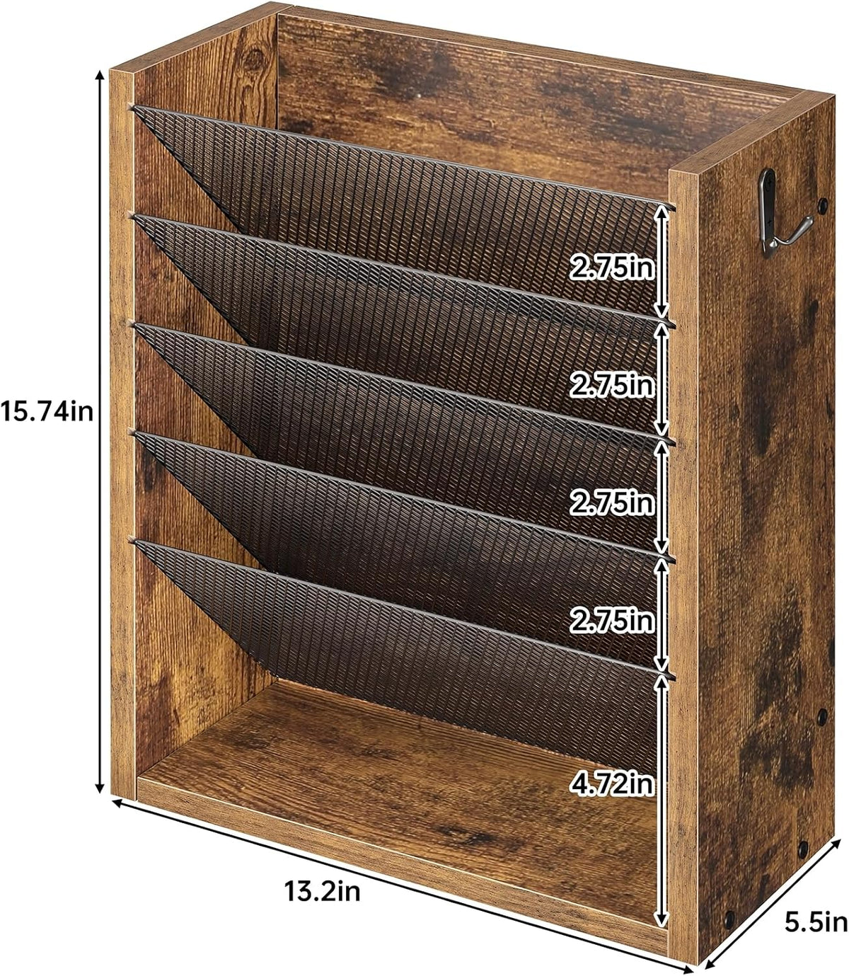 Mail Organizer Wall Mounted, 6-Slot Hanging File Organizer with Key Holder