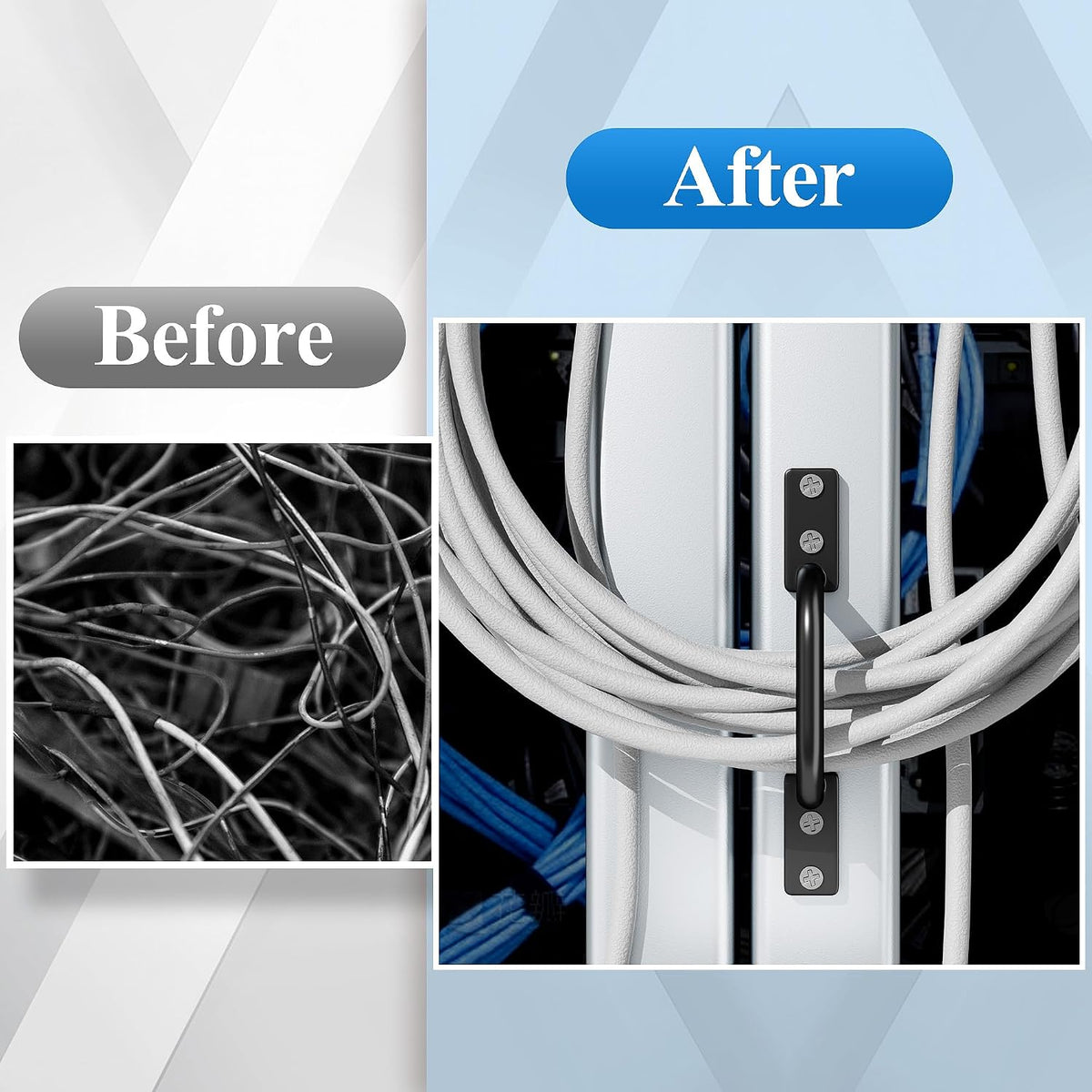 2" Aluminum Cable Management D Ring 24 Pack Cable Organizer Black