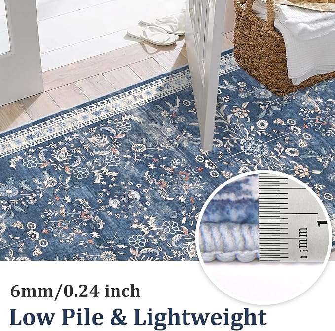 Yamaziot Washable Runner Rug 2x10 – Floral Non Slip Boho Hallway Runner Rug