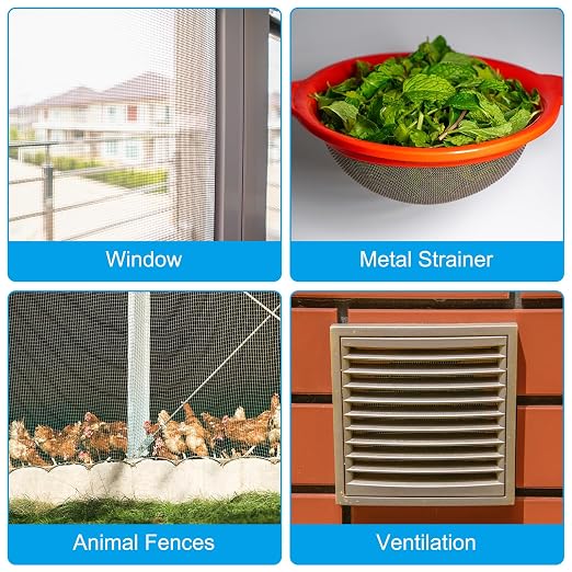 PATIKIL 40" L x 10" W Woven Wire Mesh, 150 Mesh 304 Stainless Steel Air Vent
