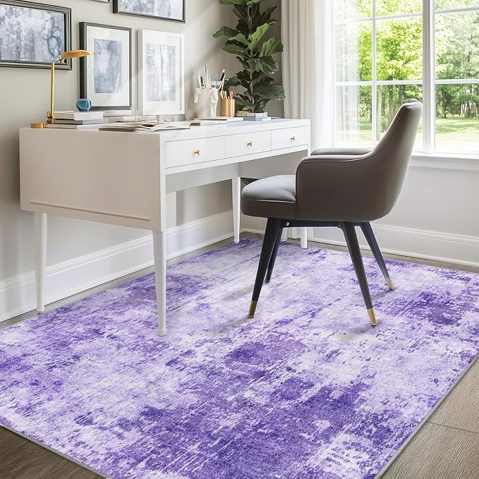 RELEANY Washable Area Rugs 5'x8' Non-Slip Modern Abstract Soft