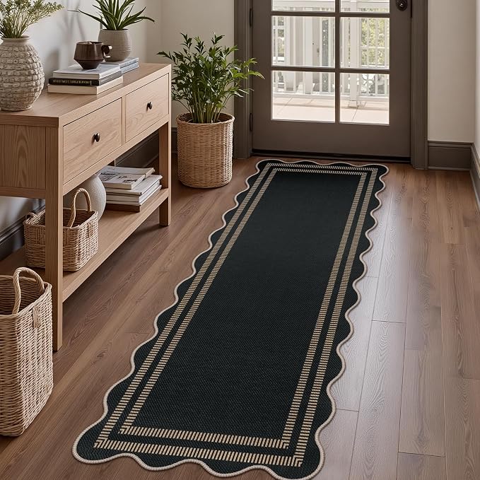 Modern Hallway Runner Rug, 2x6 Washable Easy Jute Rugs