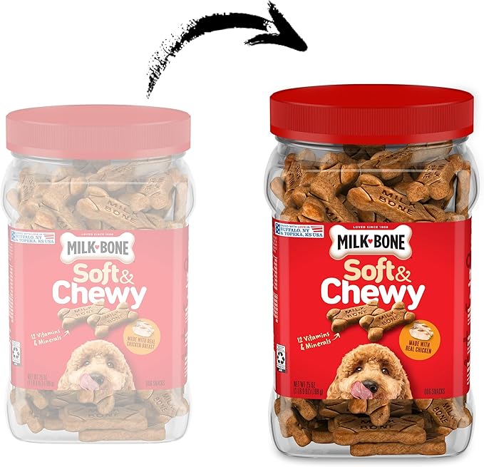 Milk-Bone Soft & Chewy Chicken Recipe Dog Treats, 25 Ounces (1 Count) (Pack of 2)