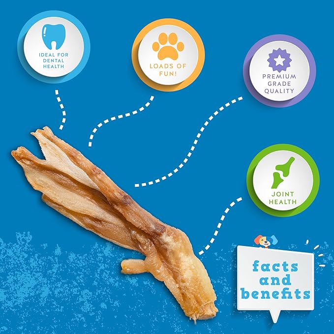 Jack&Pup Duck Feet for Dogs – All Natural Dog Chews, Single Ingredient Dehydrated Duck Feet Dog Treats – Great for Small & Medium Dogs (20 Count) Great Alternative to Chicken Feet