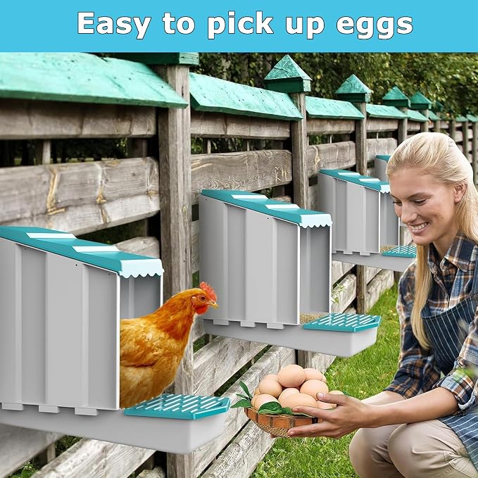 AUTENS Chicken Nesting Boxes, 10 Hole Laying Boxes, 2 Nest Mat, Plastic Roll