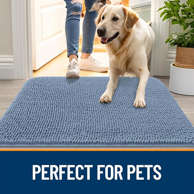 OLANLY Dog Door Mat for Muddy Paws 24x16, Absorbs Moisture and Dirt, Absorbent