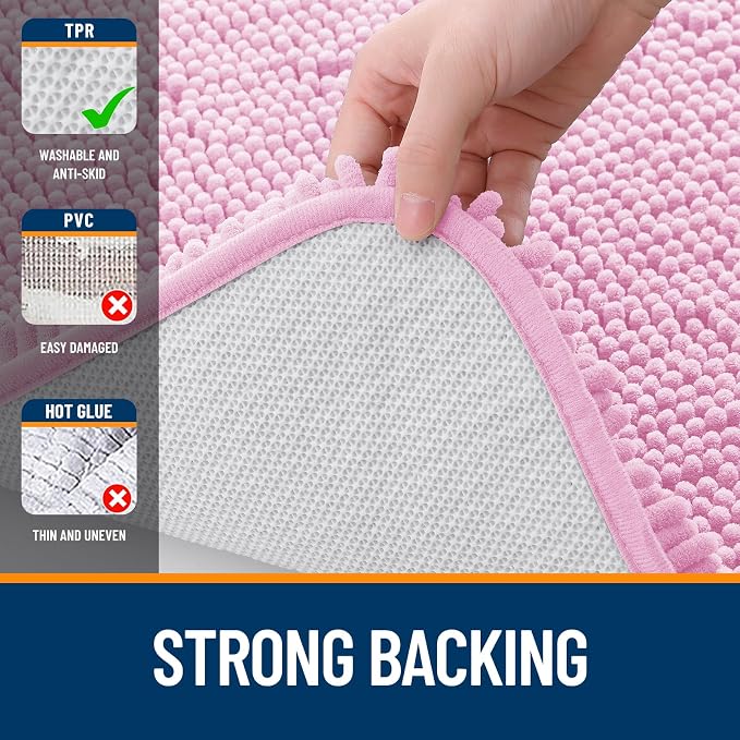 OLANLY Bathroom Runner Rugs 59x20, Extra Soft Absorbent Chenille Bath Rugs