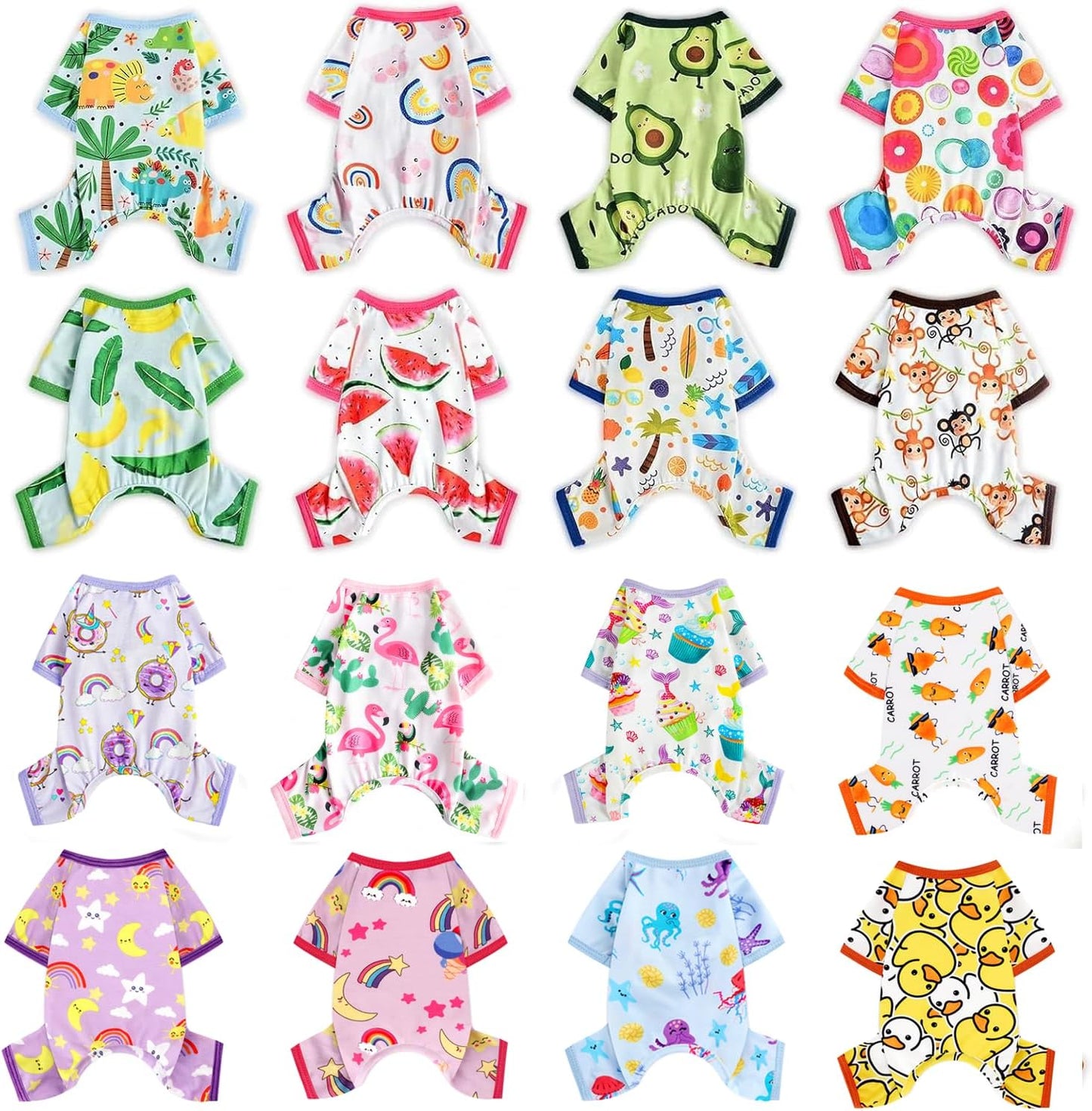 Dog Pajamas Pjs Spring Summer Dog Clothes for Small Dogs Girl - Boy - Medium Size Dogs, Soft Stretchy Puppy Clothes Doggie Onesies Cat Pet Jammies Outfit (Cute Monkey, Large)
