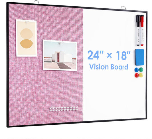 ARCOBIS Cork Board White Board Combo for Wall
