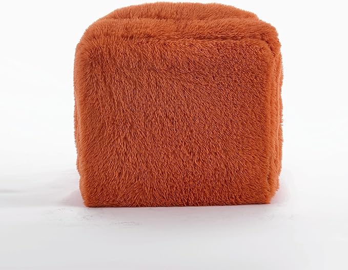 Orange Foldable Human Dog Bed - 69"x35"x12" Fits You & Pets with Comfy Pillow, Washable Faux Fur, Oversized Lounger Lazy Sofa Beds with 5 Adjustable Position