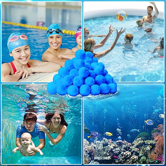 QwayHome 3.1 lbs Pool Filter Balls, Reusable Filter Sand Balls