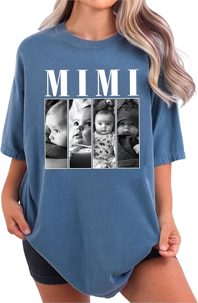 Nazenti Custom Photo Shirt, Personalized Tshirt for Mom, Dad, Grandma, Pet Lovers Gifts, Mama Gift for Women, Christmas Shirt
