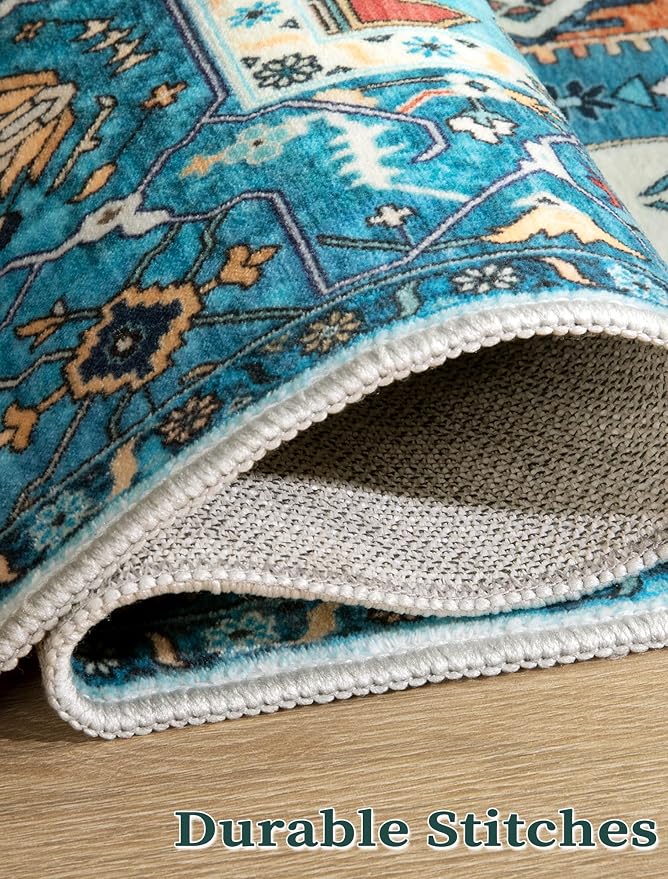 SERISSA Boho Kitchen Runner Rug, 3x7 Washable Non-Slip Runner Rug