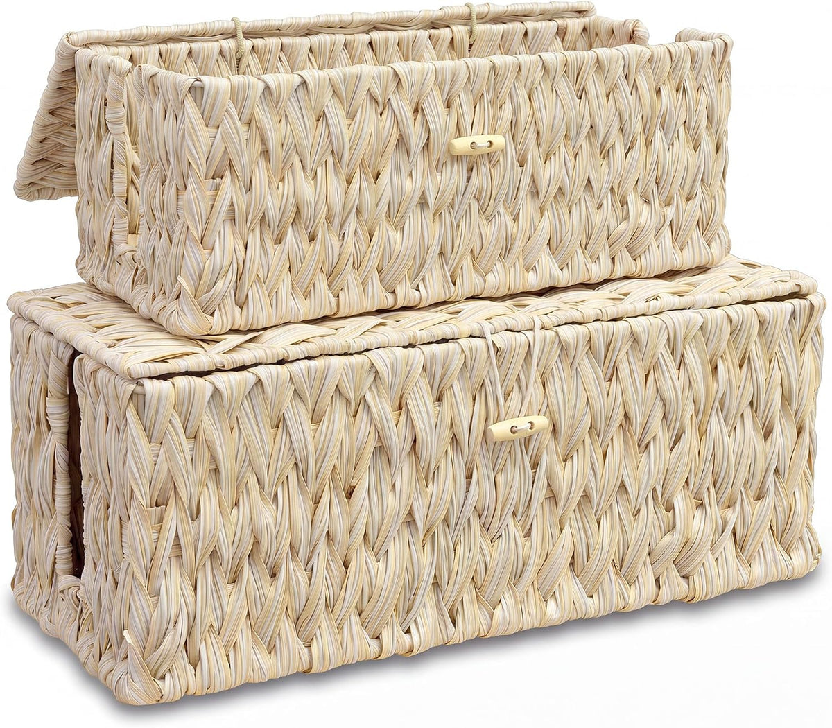 efluky 2 Pack Plastic Hand-Woven Cable Management Box