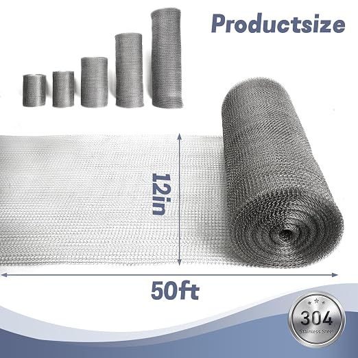 12" X 50 ft 304 Stainless Steel Mesh, Wire Mesh