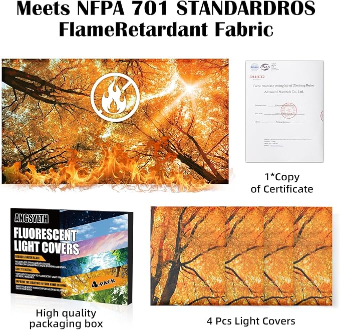 4 Pcs Fluorescent Light Covers