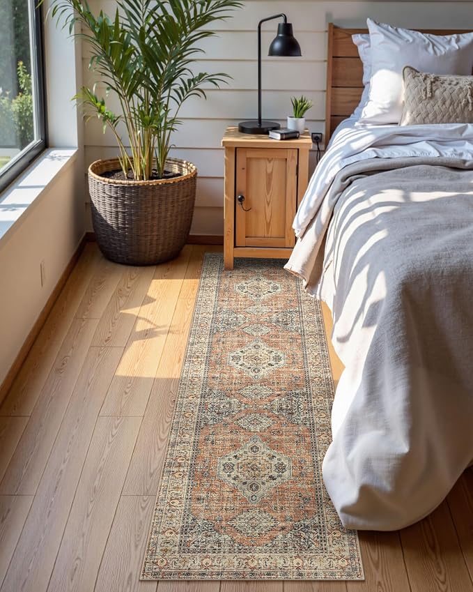 Lahome Oriental Washable Kitchen Runner Rug Non Slip, 2x8 Bathroom Runners