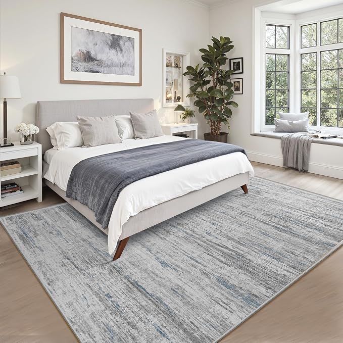 8x10 Area Rugs for Living Room, Modern Abstract Non-Slip Backing Washable Rugs
