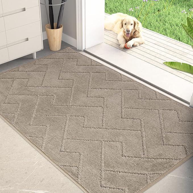 PURRUGS Dirt Trapping Door Mat 34" x 59", Non-Slip Machine Washable Entry Rug
