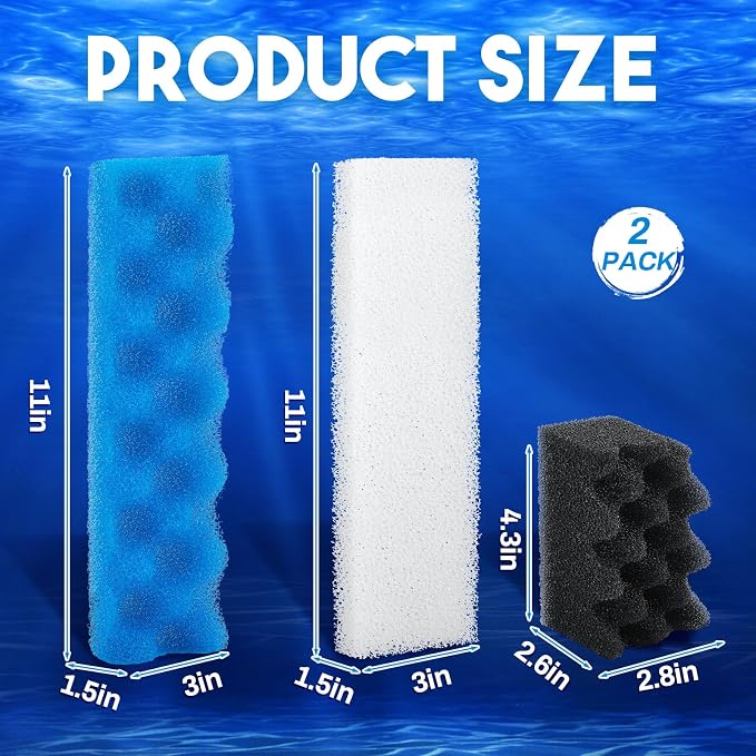 6 Pcs Aquarium Filters Bio Sponge Sets Compatible