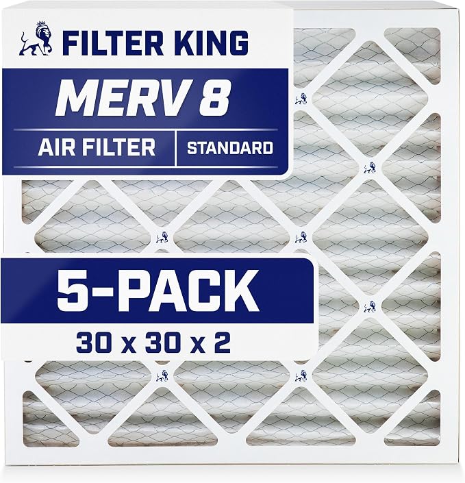 Filter King 30x30x2 Air Filter | 5-PACK | MERV 8 HVAC Pleated A/C Furnace