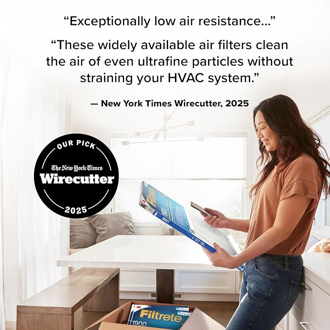 Filtrete 20x24x1 AC Furnace Air Filter, MERV 13, MPR 1900, Premium Allergen