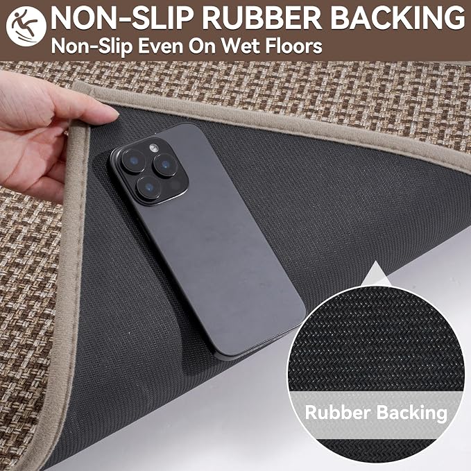 Indoor Door Mat 36x60 Dirt Resistant and Absorbent, Non-Slip Rubber Backing