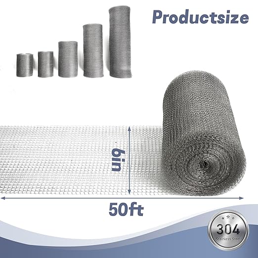 6" X 50 ft 304 Stainless Steel Mesh, Wire Mesh