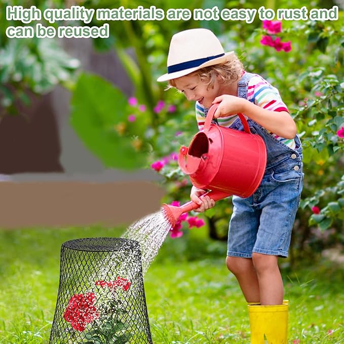 10 Pcs 9"×9" (Multiple Sizes/Quantities Available) Chicken Wire Plant Protectors from Animals, Plant Cage Garden Cloche to Protect Plants Vegetables from Rabbits Squirrels Chicken