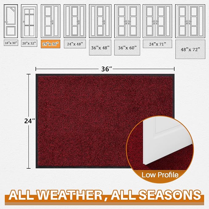 Mibao Front Door Mat Indoor Entrance, Dirt Trapper Welcome Mat