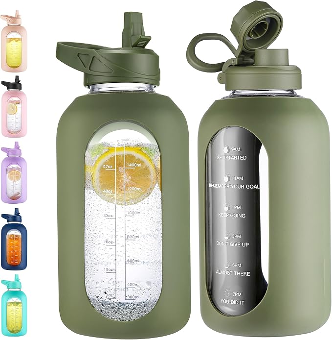 CIVAGO 64 oz Glass Water Bottle