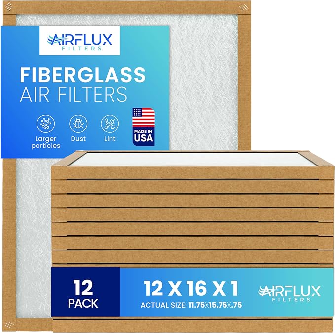 Fiberglass Air Filter -12x16x1Air Filter 12 Pack