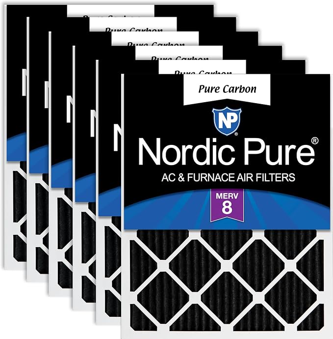 Nordic Pure 24x24x1 Pure Carbon Pleated Odor Reduction Furnace Air Filters 6