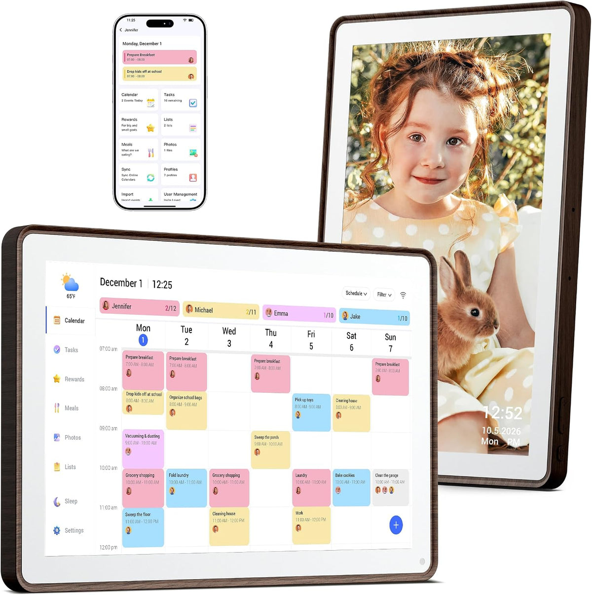 Dragon Touch 10.1 inch Digital Calendar Chore Chart – Digital Picture Frame, Smart Family Planner, Hearth Display Desk Digital Calendar Best Gift for Women, Mom,Christmas, Wedding