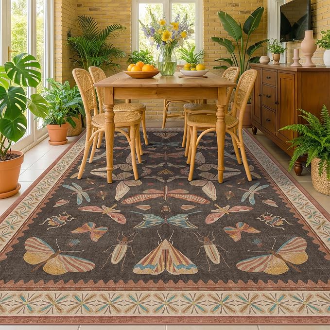 Washable 6x8 Area Rug for Living Room, Ultra Soft Carpet for Bedroom & Dining