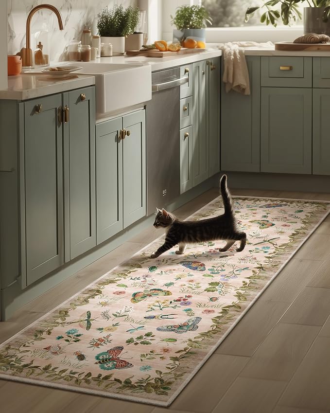 Machine Washable Hallway Runner Rugs: 2'6"x8' Kitchen Runner Stain Resistant