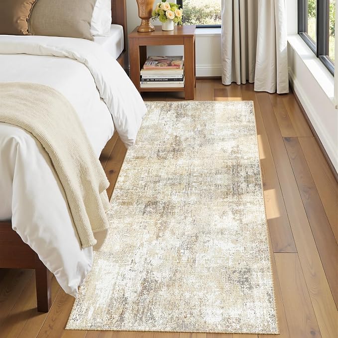 RELEANY Washable Area Rugs 2'x8' Non-Slip Modern Abstract Soft