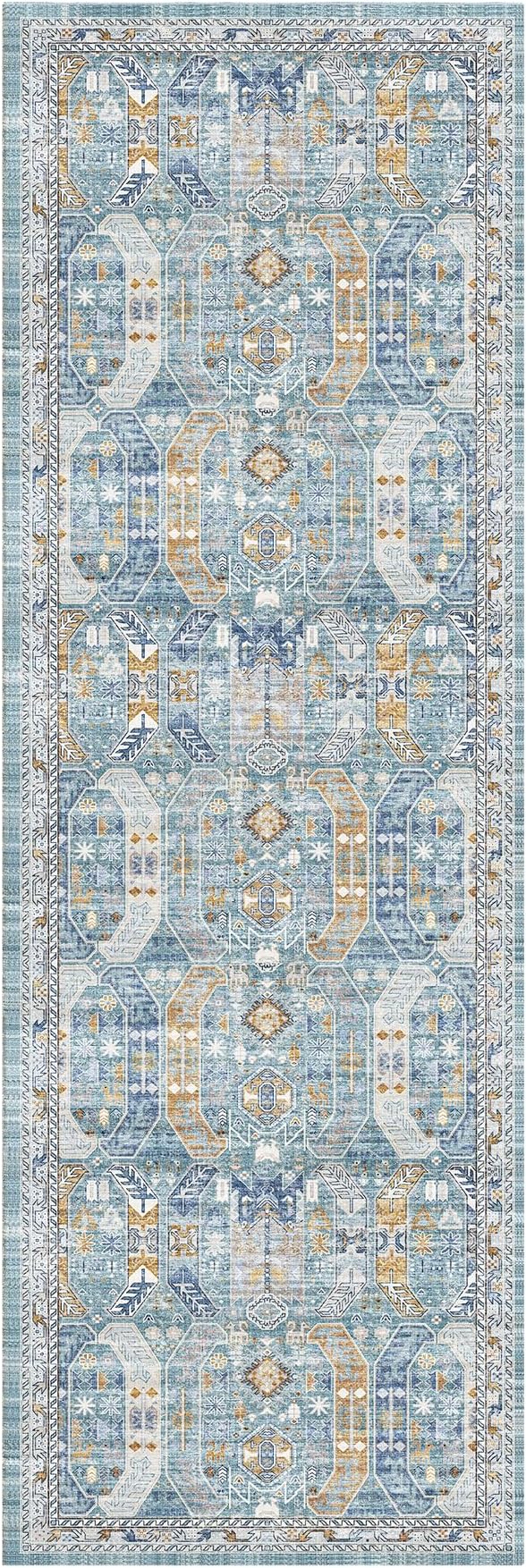 Madane Runner Rug 2'6''x8' Kitchen Runner, Hallway Runner Printed Vintage