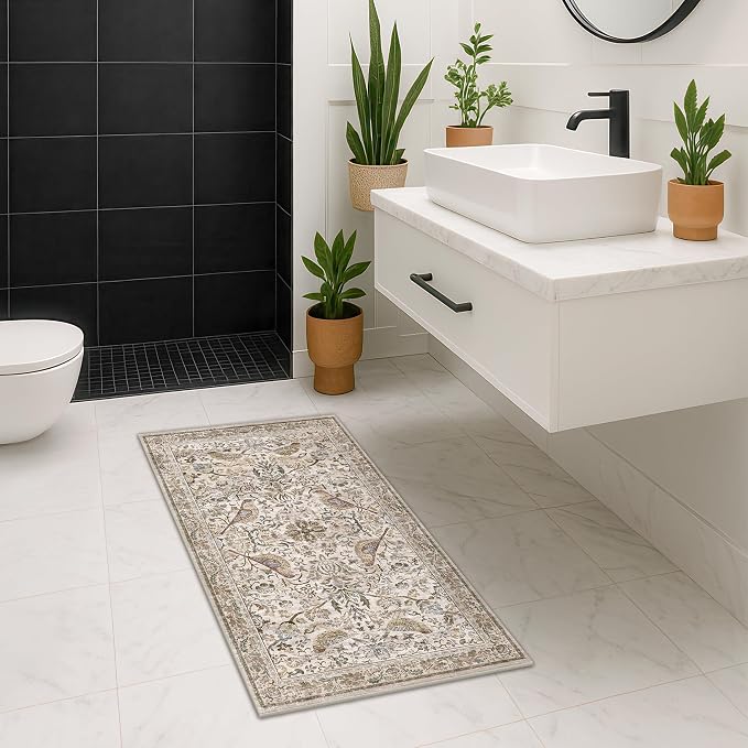 Hazo Haus Boho Moss 2x5 Laundry Room Rug