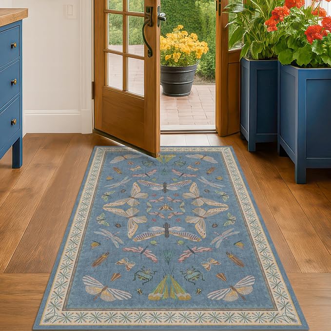 Hazo Haus Insect 3x5 Washable Stain Resistant Rugs