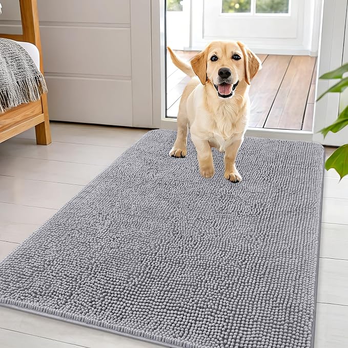 OLANLY Dog Door Mat for Muddy Paws 44x32, Absorbs Moisture and Dirt, Absorbent