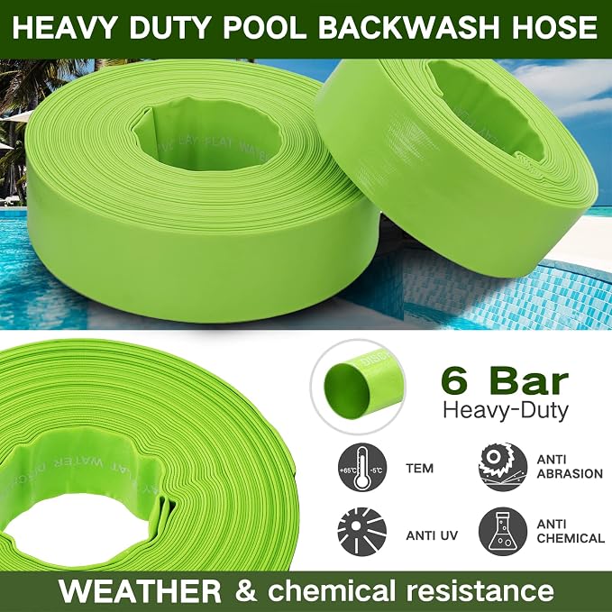 Eastrans 1-1/2'' x 25 FT Pool Backwash Hose