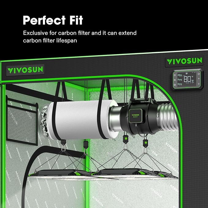 VIVOSUN 4 Inch Prefilter for 4" Carbon Filter, 9.84" Long
