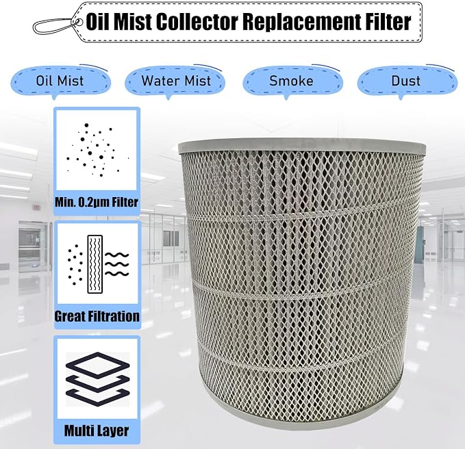 INTSUERMAI CNC Oil Mist Collector Replacement Filter Industrial Fume Purifier