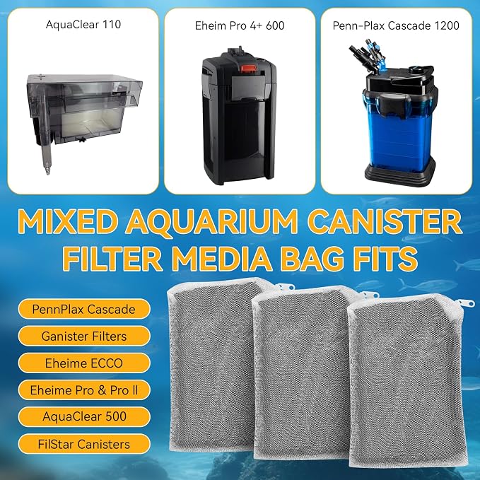 3 Pack 8 Oz Pro-C Mixed Aquarium Canister Filter Media Bag