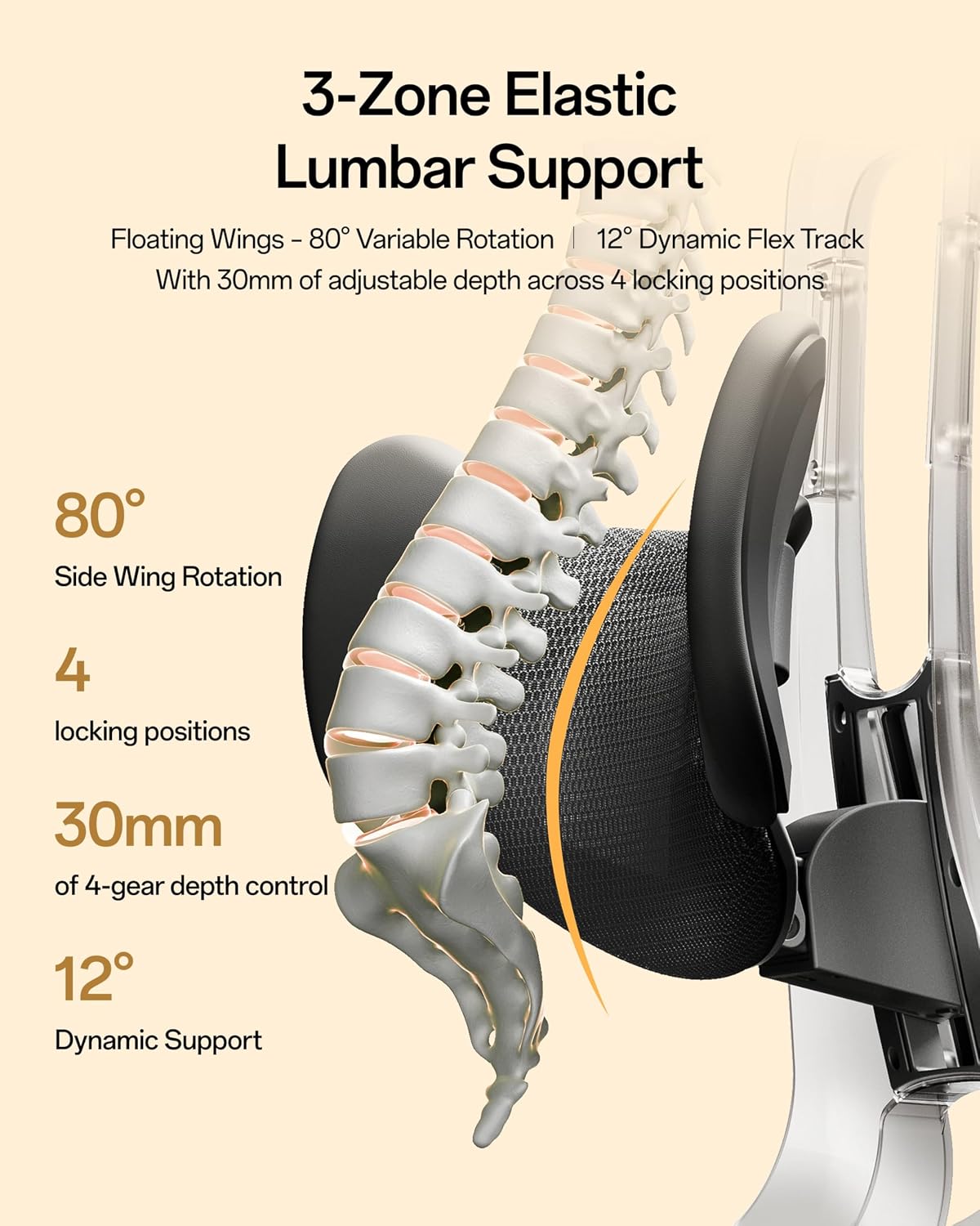 Hbada E3 Air 2026 Ergonomic Office Chair, 3-Zone Lumbar Support, Comfy Home Office Chair with Auto Recline, 4D Headrest & Armrests, 140° Tilt for Work & Relax with Footrest, Black with Footrest