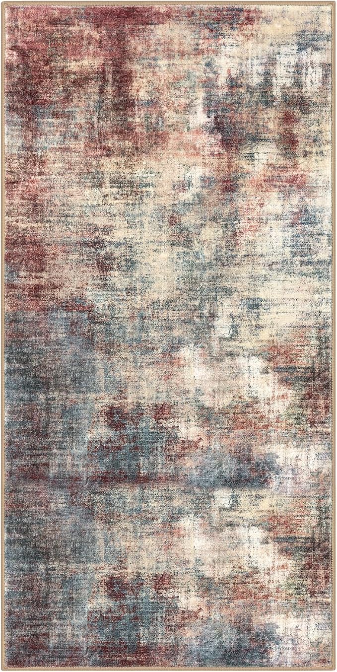 IOHOUZE Abstract Runner Rug 3x6 Ft Washable Runners