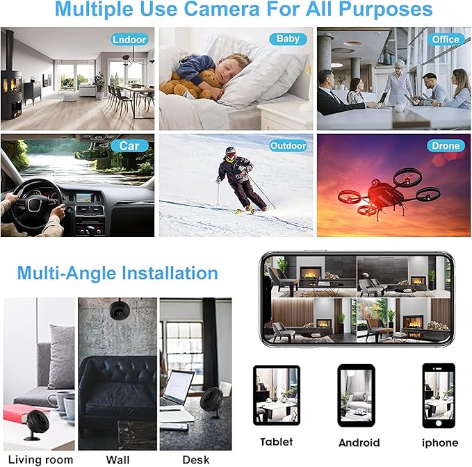 4K Security Cam with Night Vision and Built-in Battery Camera, Home/Office Camera Wireless Technology for Phone App Monitor GTYT (QW16Q2)